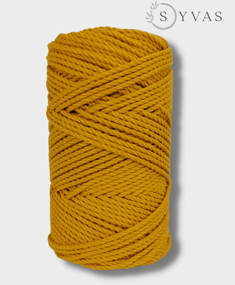 Garstyčių spalvos medvilninė virvė